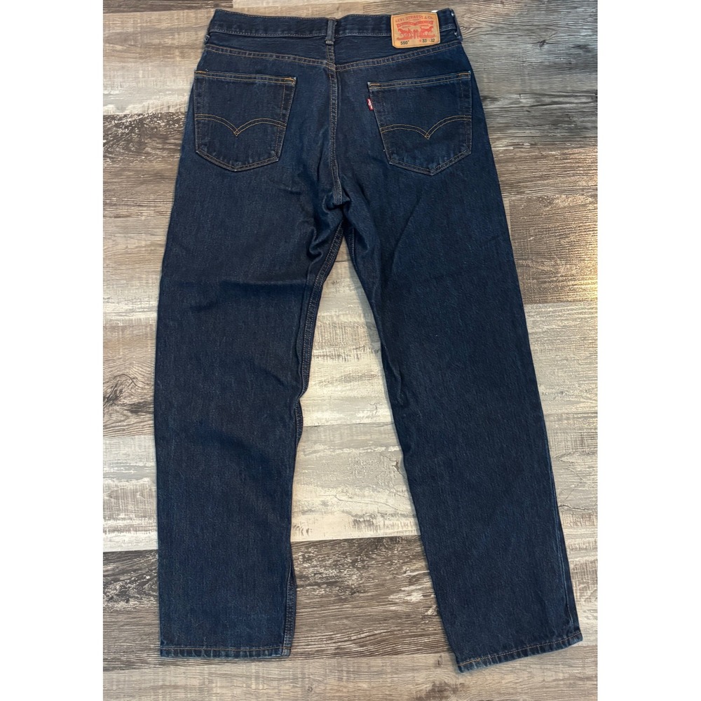 Levis 550 Relaxed Fit Jeans Mens 33x32 Dark Wash Indigo Denim Tapered Leg - Picture 3 of 3